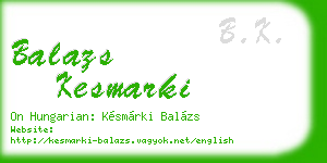 balazs kesmarki business card