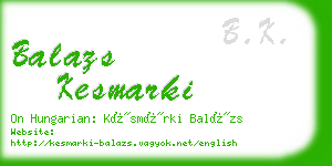 balazs kesmarki business card
